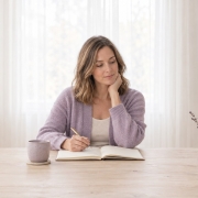 Woman writing in a journal, reflecting on whether she is emotionally ready for IVF
