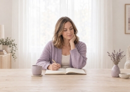Woman writing in a journal, reflecting on whether she is emotionally ready for IVF