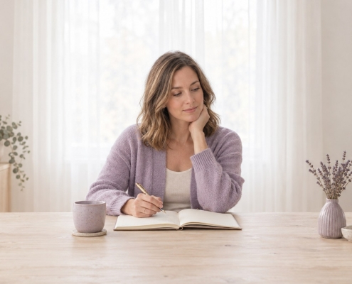 Woman writing in a journal, reflecting on whether she is emotionally ready for IVF